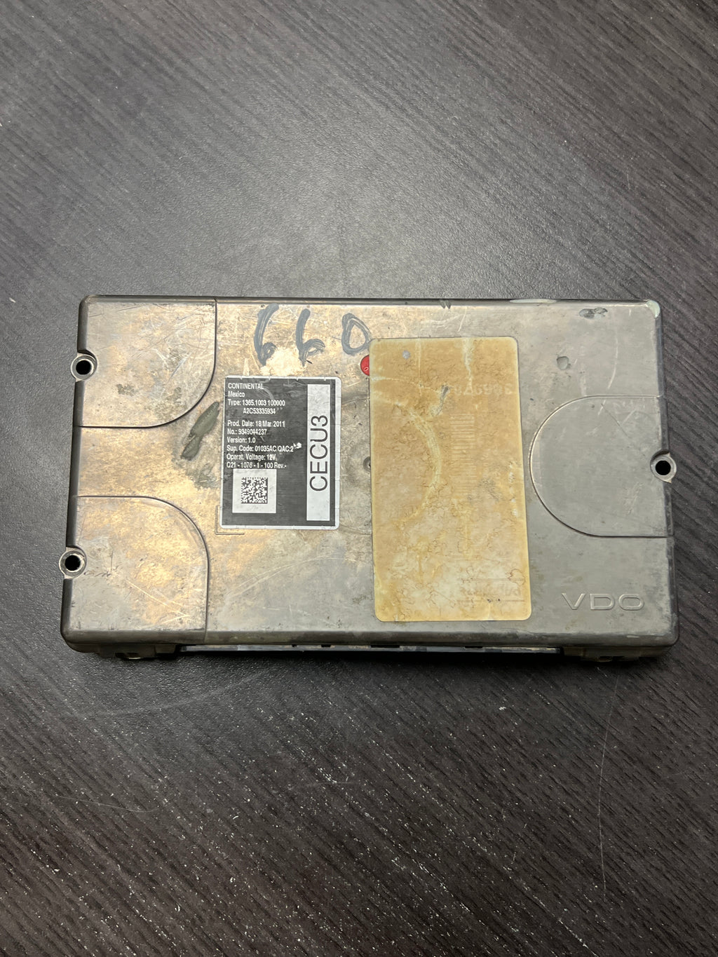 Continental VDO CECU3 Cab Electronic Control Unit Part number Q21-1076-1-100 and A2C53335934 9349044237